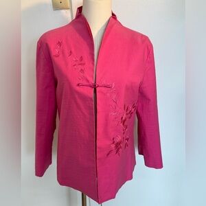 Women’s Hot Pink Embroidered Qipao Jacket